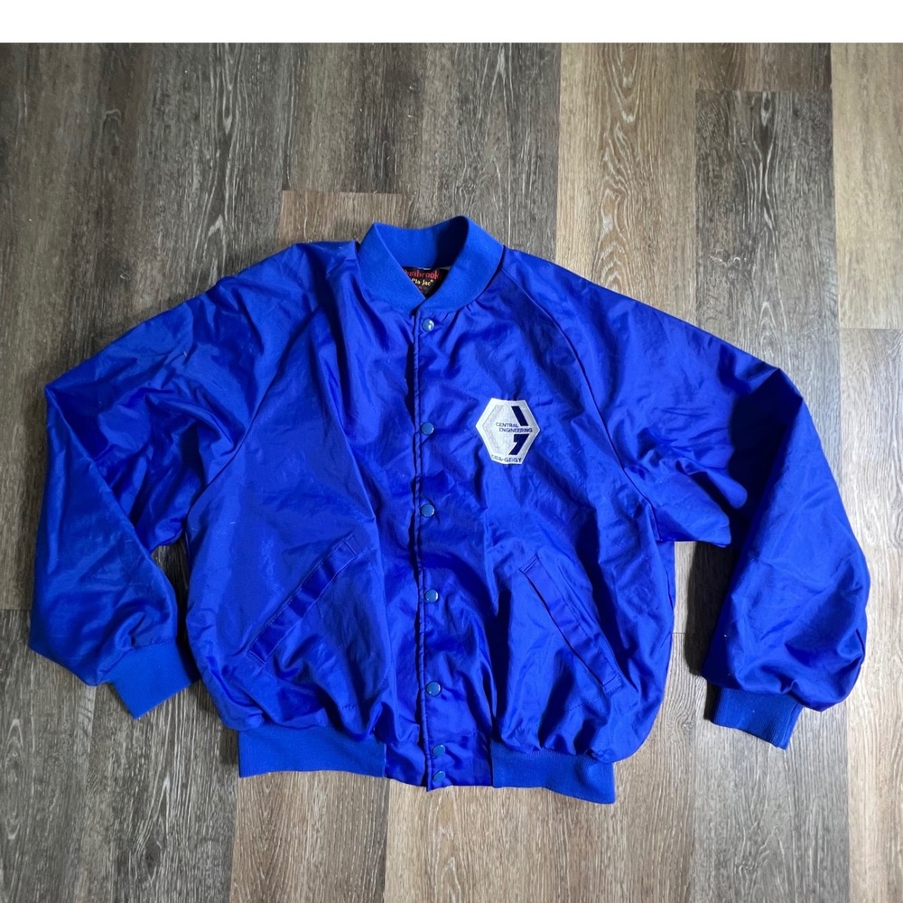 Dunbrooke Pla-Jac Bomber Jacket Mens XL Blue Vintage Central Engineering USA